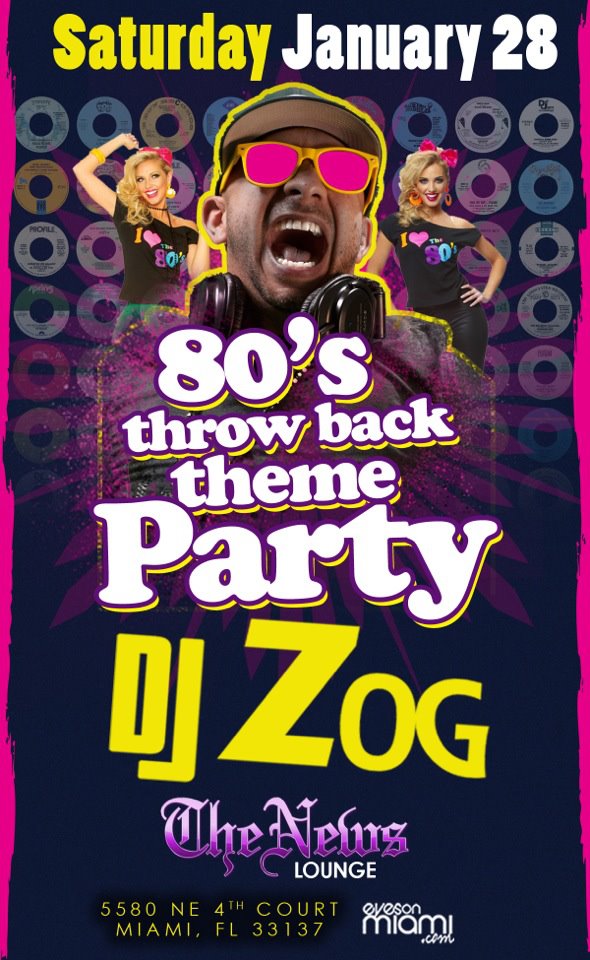Jan 28th, 2012 – 80’s Throwback theme party at News Lounge